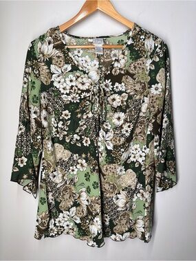 Y2K DressBarn 2B Fairy Grunge Boho Floral Paisley Tunic Top Whimsigoth